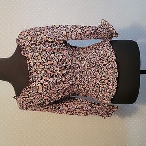 Anthropologie smocked floral blouse